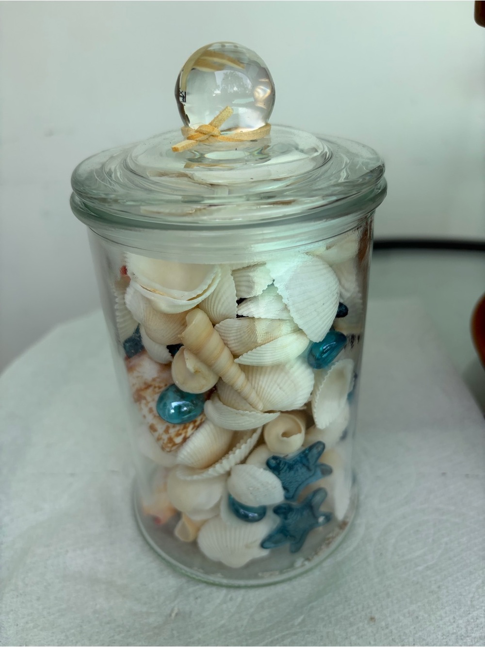 Coastal Shell Jar with Blue Accents - Decorative Home Accent - Picture 5 of 7